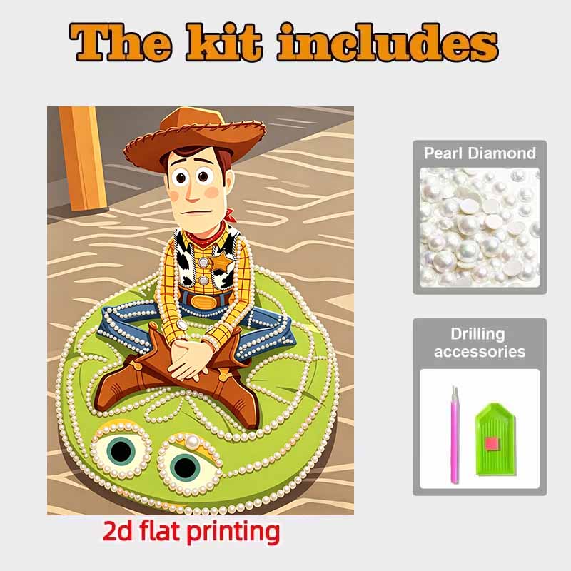 Disney Brinquedo de Pintura com Pérolas Toy Story Woody Pintura com Pérolas DIY Arte com Pedras Pintura com Pontos de Pérola Artesanato de Imagem Presentes para Adultos Iniciantes Decoração de Casa