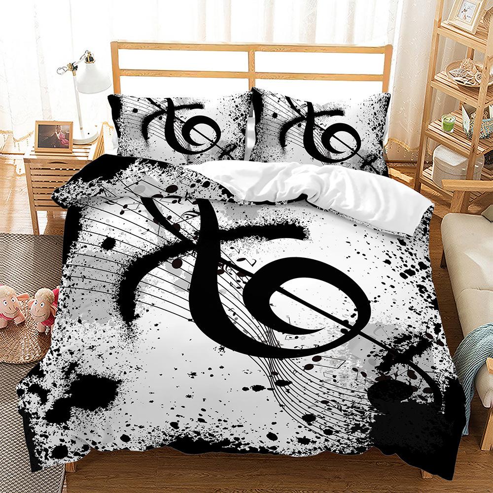 Bett Dreiteilig Lernen Musik Camping Astronaut Sport 3D Digitaldruck Set