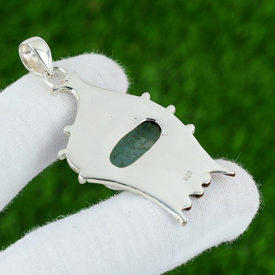 Amazonite Stone Wife Trendy Anniversary Bezel Pendant Jewelry Sterling Silver