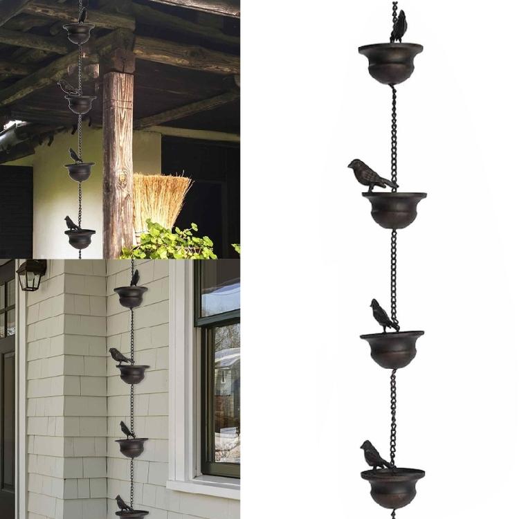 Rain Chain Bird Rain Chain for Outside Metal Rain Chain Cups Decorative