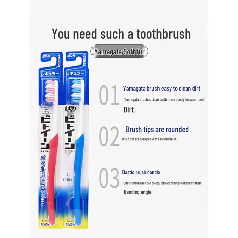 Lion Soft Bristle Mountain Cut Small Head Toothbrush