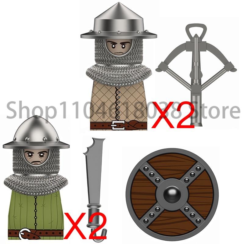 Medieval Military Figures Octopus Sea Demon Knights Building Blocks Weapons Accessories Sword Temple Spear Shield MOC MINiBricks