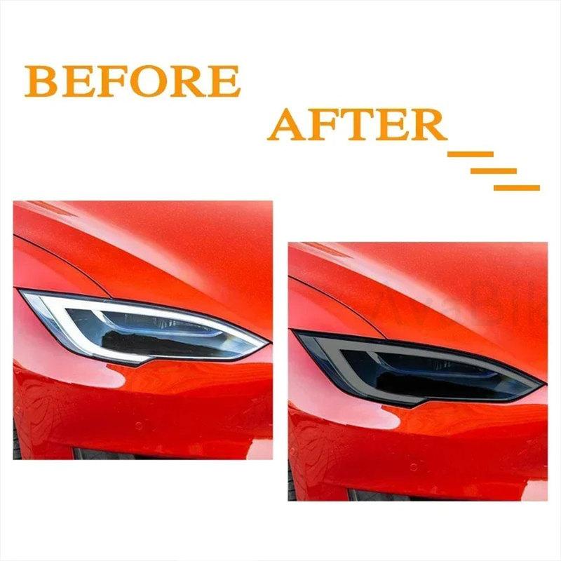 PPF For Tesla Model 3 Y S X TPU Blackened Headlight Taillight Foglight Protective Film Headlight Tail Lamp Color Changing Films