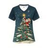 Womens V-Neck Short Sleeve T-Shirt With 3D Print Design Lightweight Breathable Casual Daily Wear