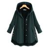Women's 2023 Irregular Mid-Length Solid Color Hooded Single-Breasted Cotton Coat