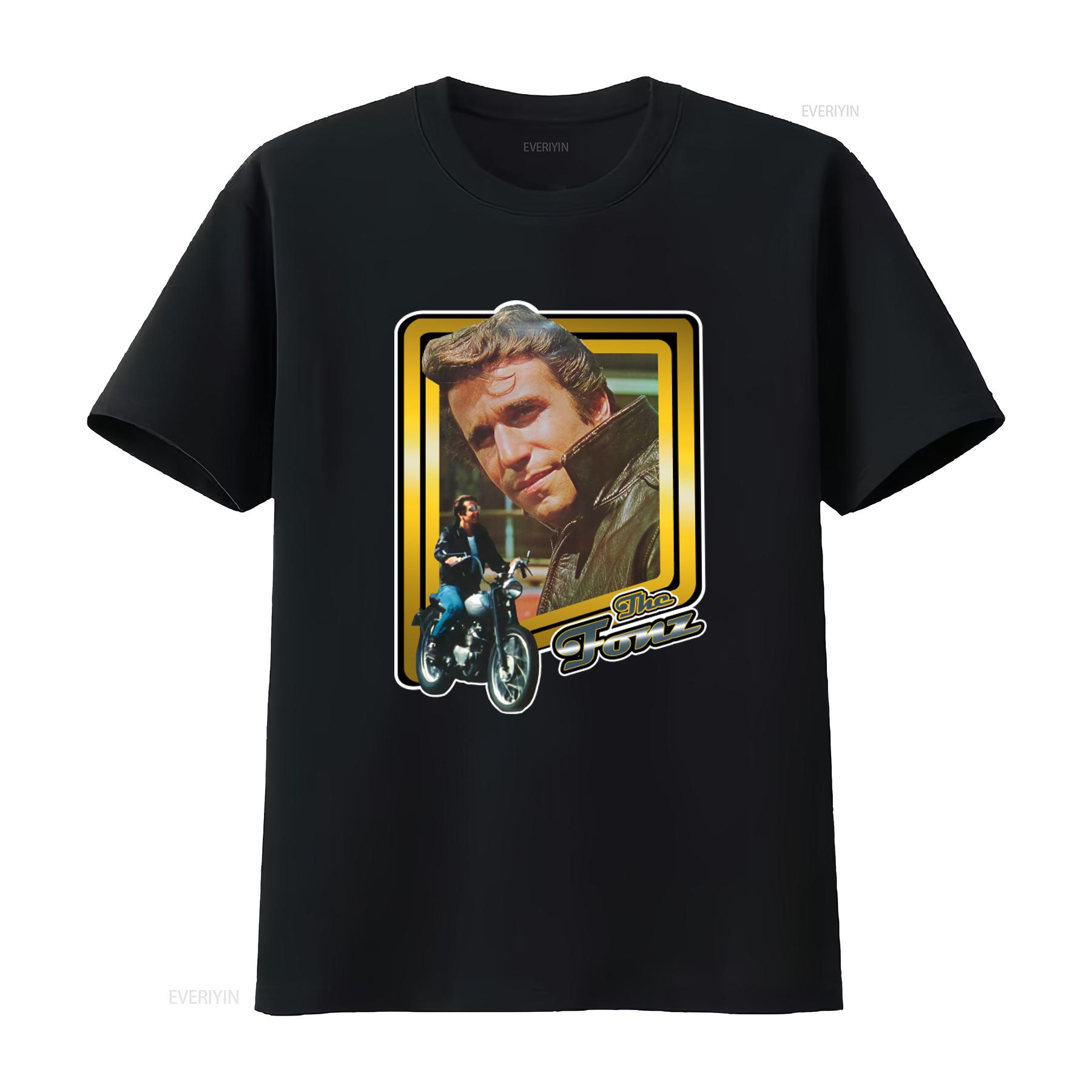 

Happy Days The Fonz Fonzie Classic TV Show Slate Print T shirt Retro Style XW78 vintage Washed Casual Breathable Stylish 4XL