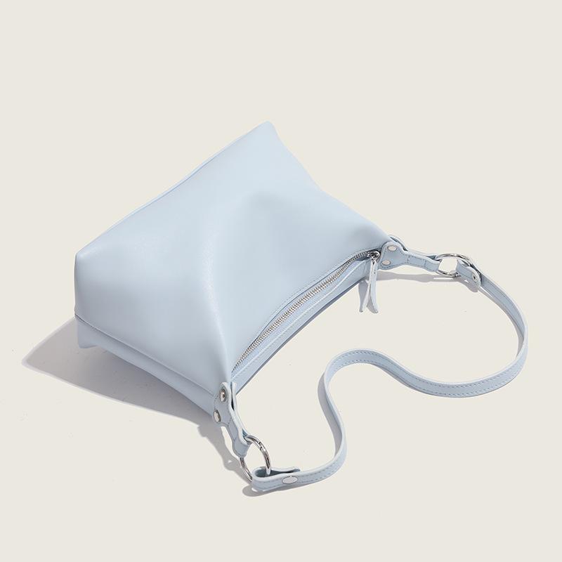 Niche PU soft leather commuter shoulder bag commuter tote bag women's 2025 new solid color large-capacity messenger women's bag