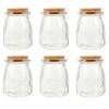 FOMIYES Mini Yogurt Jars, Glass Jars with Cork Lids, 6 Pieces, 200ml Empty Pudding Bottles, Honey Pot, Wedding Mason Jars