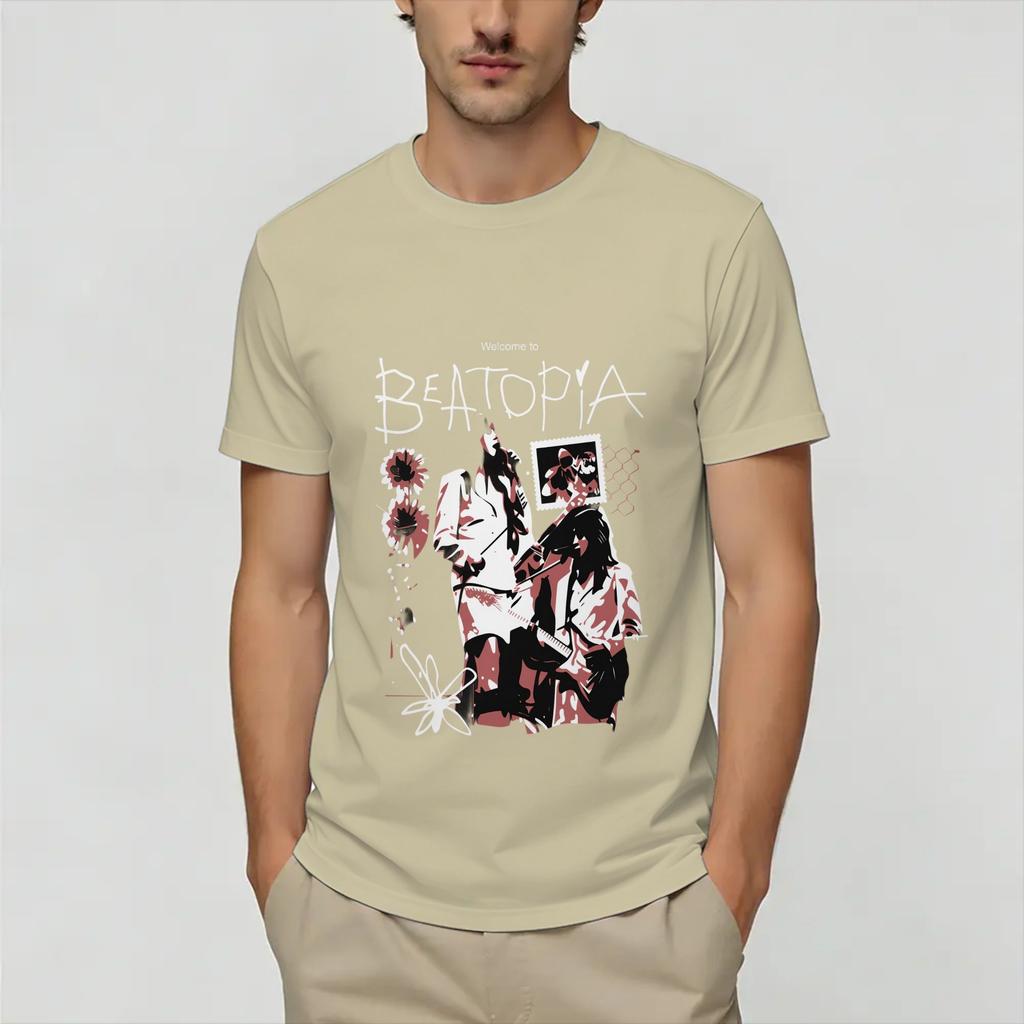 Vintage TShirt Beach Beabadoobees Vintage Trending TShirts 100 Cotton Tee Shirt Y2K Classic Pattern Short Sleeve Tops