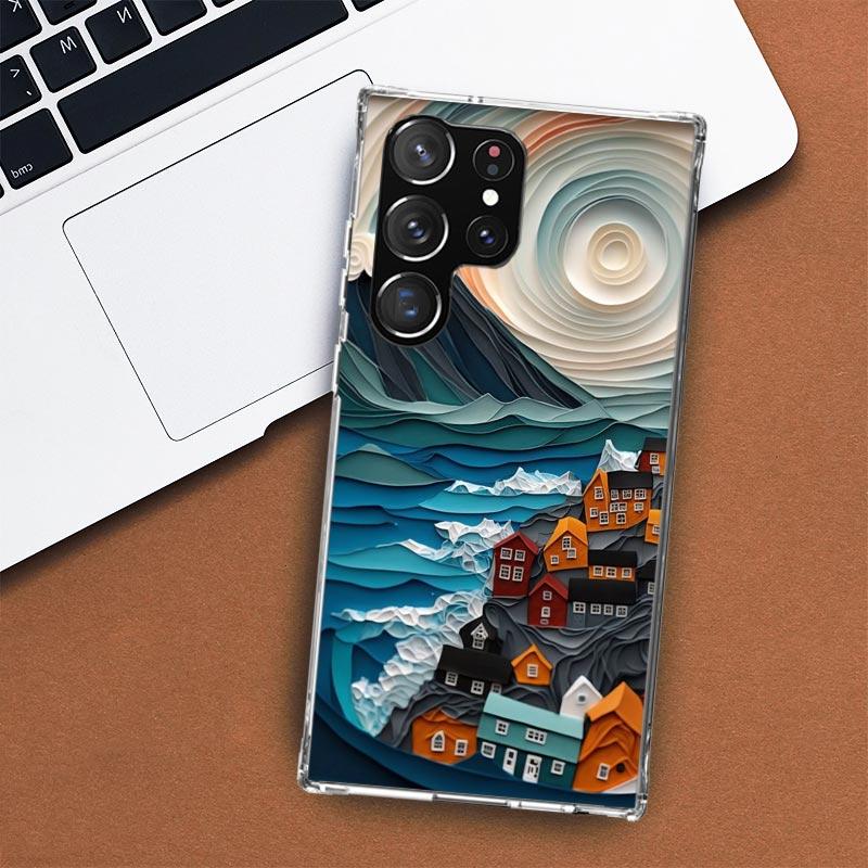 Natural Trees in Mountain Ranges Phone Case For Samsung Galaxy S24 S23 S22 Ultra S21 S20 Fe S10 Plus S10E S9 S8 + Shell Coque