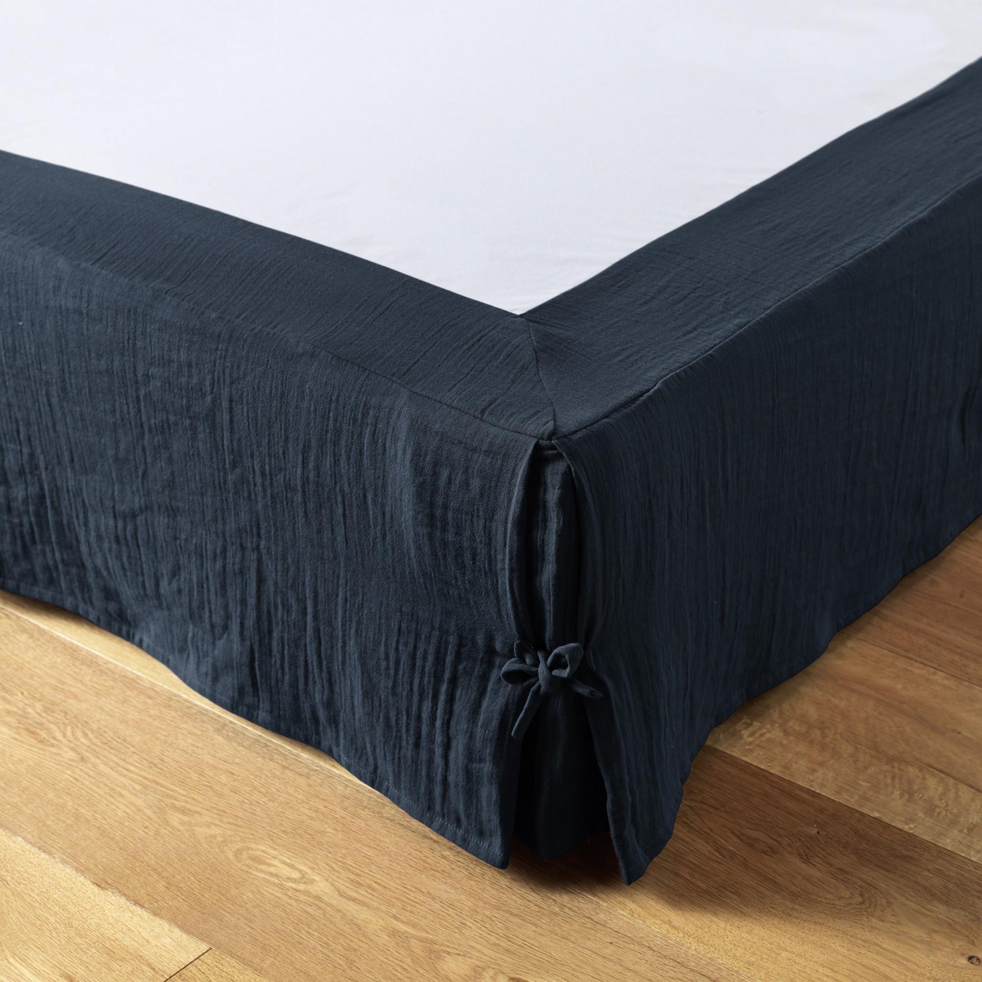 Copribox 160x200 cm Garza di cotone Minuit blu