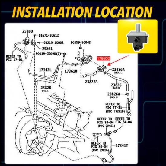 Vapor Canister Purge Solenoid Evap Vent Control Valve For Toyota Corolla 2014-18