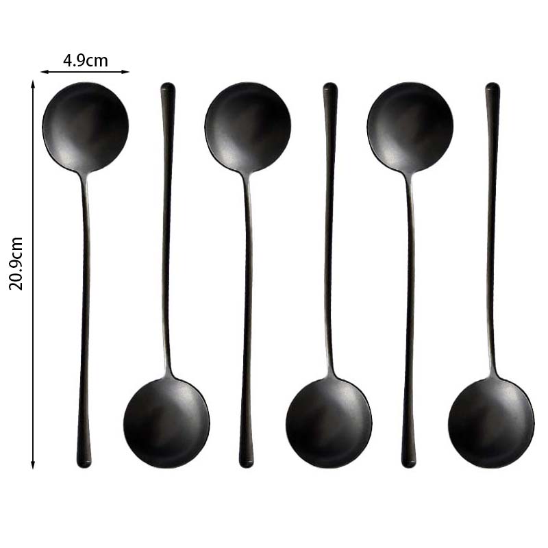 304 Edelstahl Retro Löffel Set, Alter Stil, Esslöffel, Hauptlöffel, Suppe trinken, Essen, 6 Stück