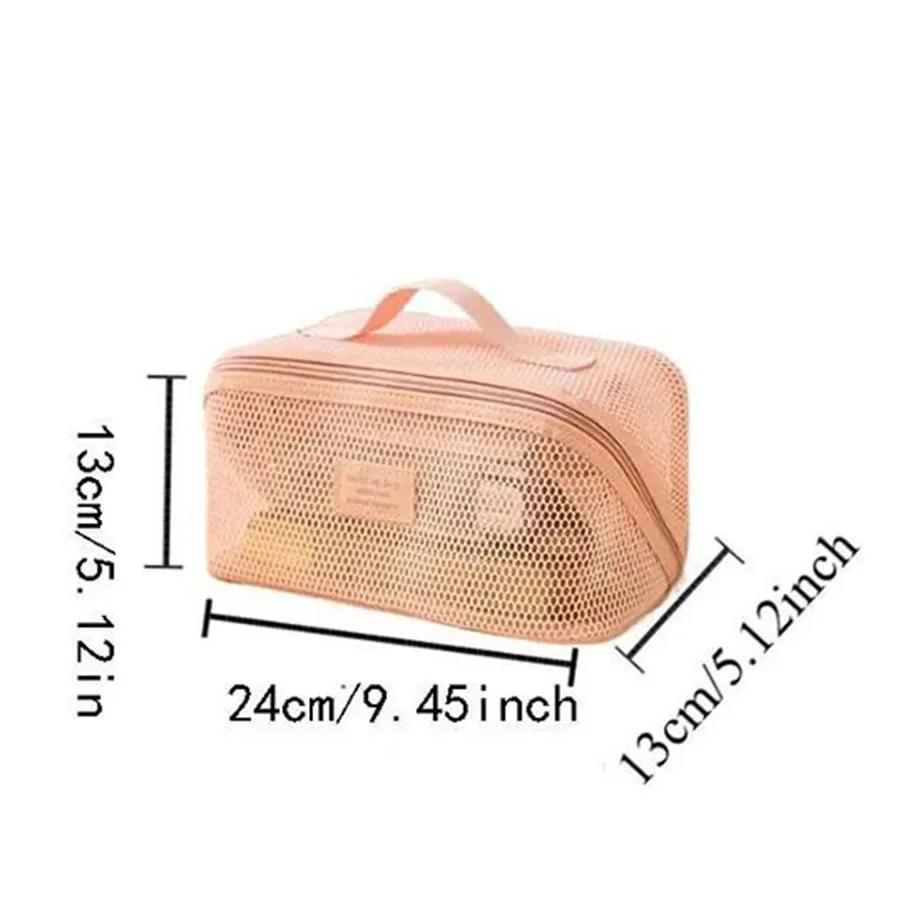 Transparent Mesh Storage Bag with Partition Pockets, Visible Large Opening for Easy Access, Essential for Travel