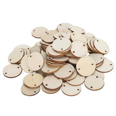 100Pcs Holz Chips DIY Runde Blank Anhänger Hause Dekoration Handgemachte Accessoires