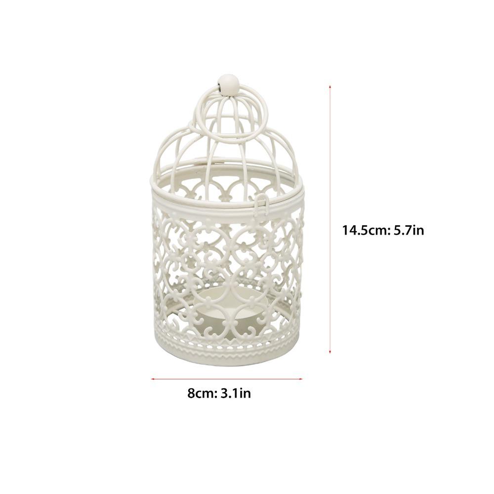 Round Iron Birdcage Candle Holder Metal Construction Hanging Candle Holder Dining Table