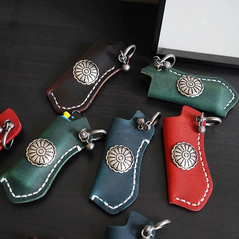 Husa de protectie din piele naturala lucrata manual Husa pentru bricheta din piele Husa pentru bricheta