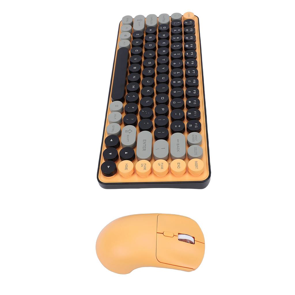 Wireless Keyboard and Mouse Combo 85 Keys Cordless Mice Keyboard with Round Keycaps Dual Mode