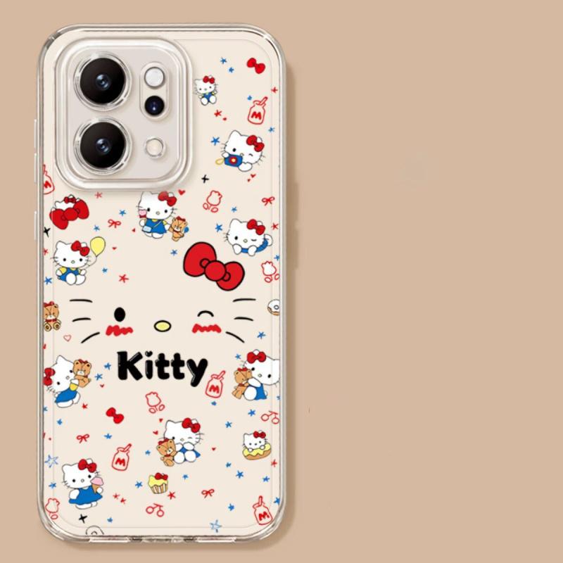 Hello Kitty Chain Transparent Case For Xiaomi Redmi Note 15 Pro 15C 5G 14C Note 14 13 12 Pro Plus 13C 12C A5 5G 4G INS Casing