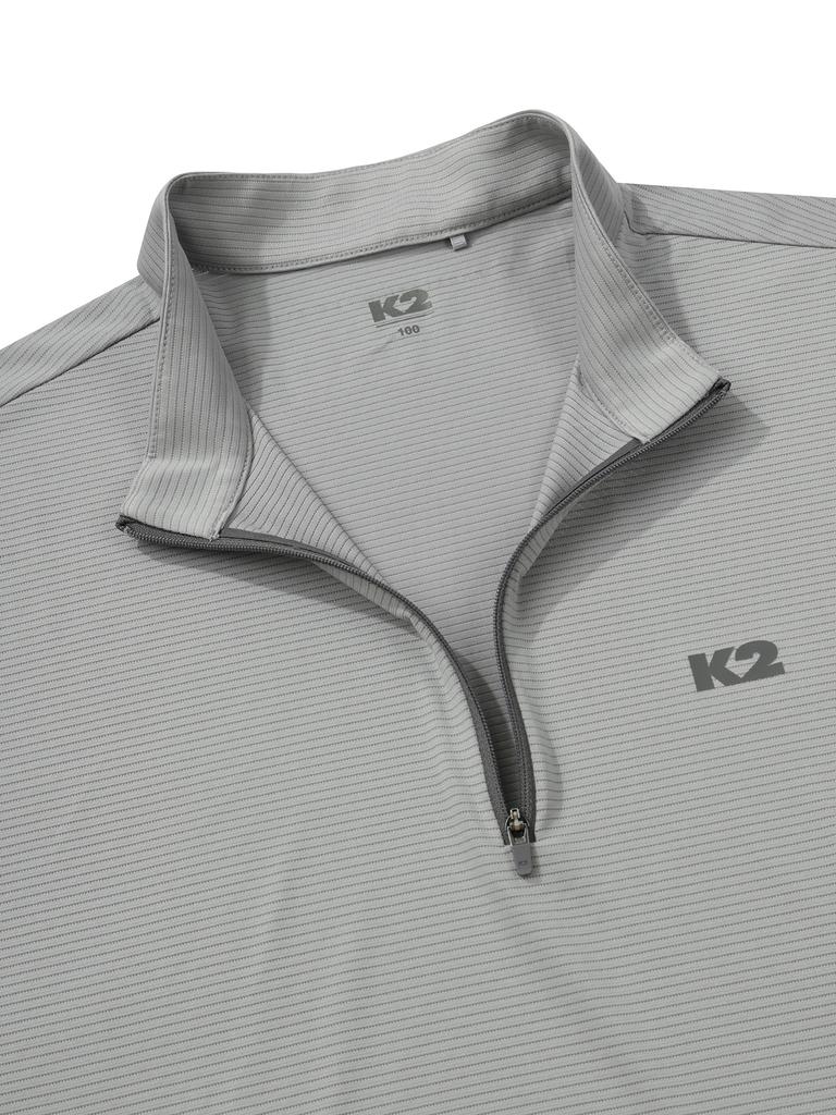 K2 Boost_Hybrid Long Sleeve Zip-Up_Oatmeal Grey