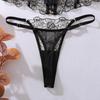 Women Sexy Lingerie Set Lace Embroidery Patchwork Lingerie Set Lace-Up Decor Body Shaping Lingerie