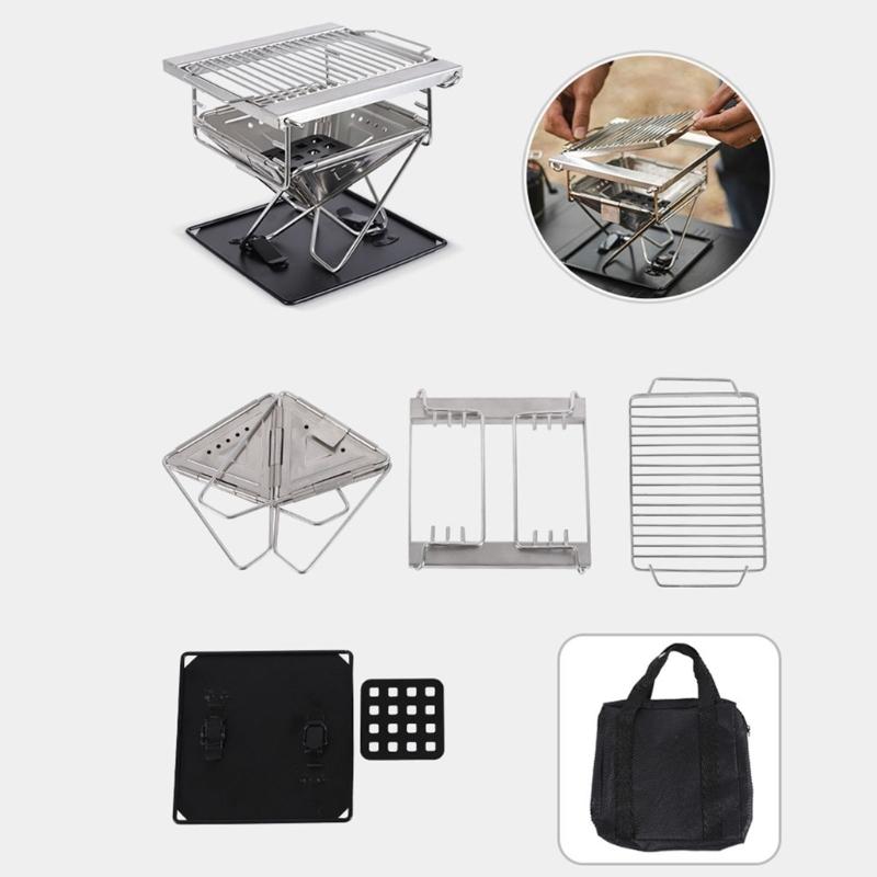 Wind Resistant Outdoor Folding Stove Stable Cooking Performancex When Folded Efficient Combustion Various Setting