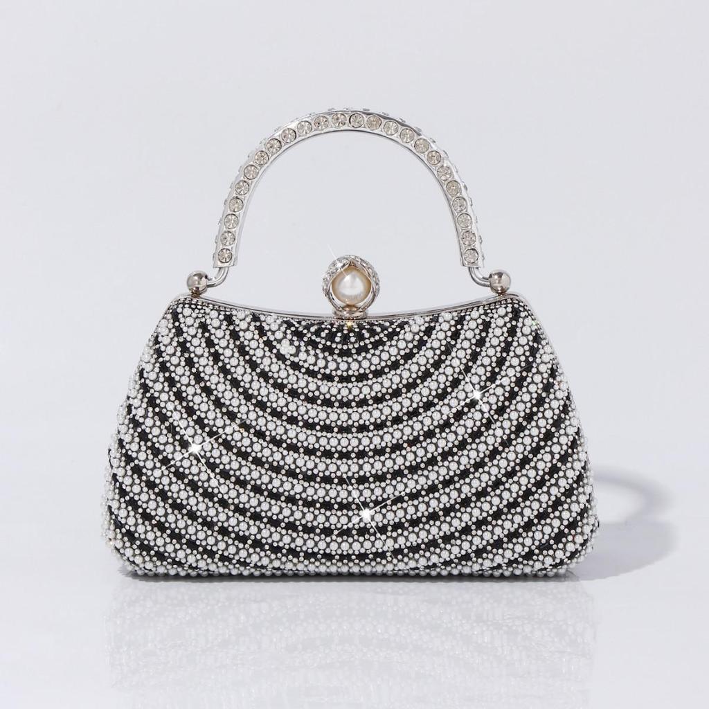Elegant Pearl Rhinestone Crossbody Evening Bag for Women