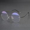 Men Rimless Reading Glasses Retro Women Presbyopic Eyewear Smart Phone Anti Fatigue Blue Light Blocking Eyeglasses Round Frame