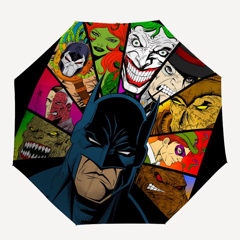

1pc Batman Villains Automatic Folding Umbrella - Compact 8-Rib Design,Festive Gift for Friends & Family, Compact Umbrella 21134
