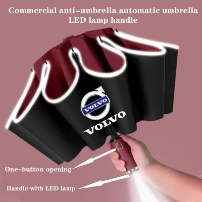 LED Paraplu Volautomatisch Dubbel Doel Opvouwbare Automatische Paraplu voor Volvo RDESIGN S60 S90 XC40 XC60 XC90 AWD Auto Accessoire