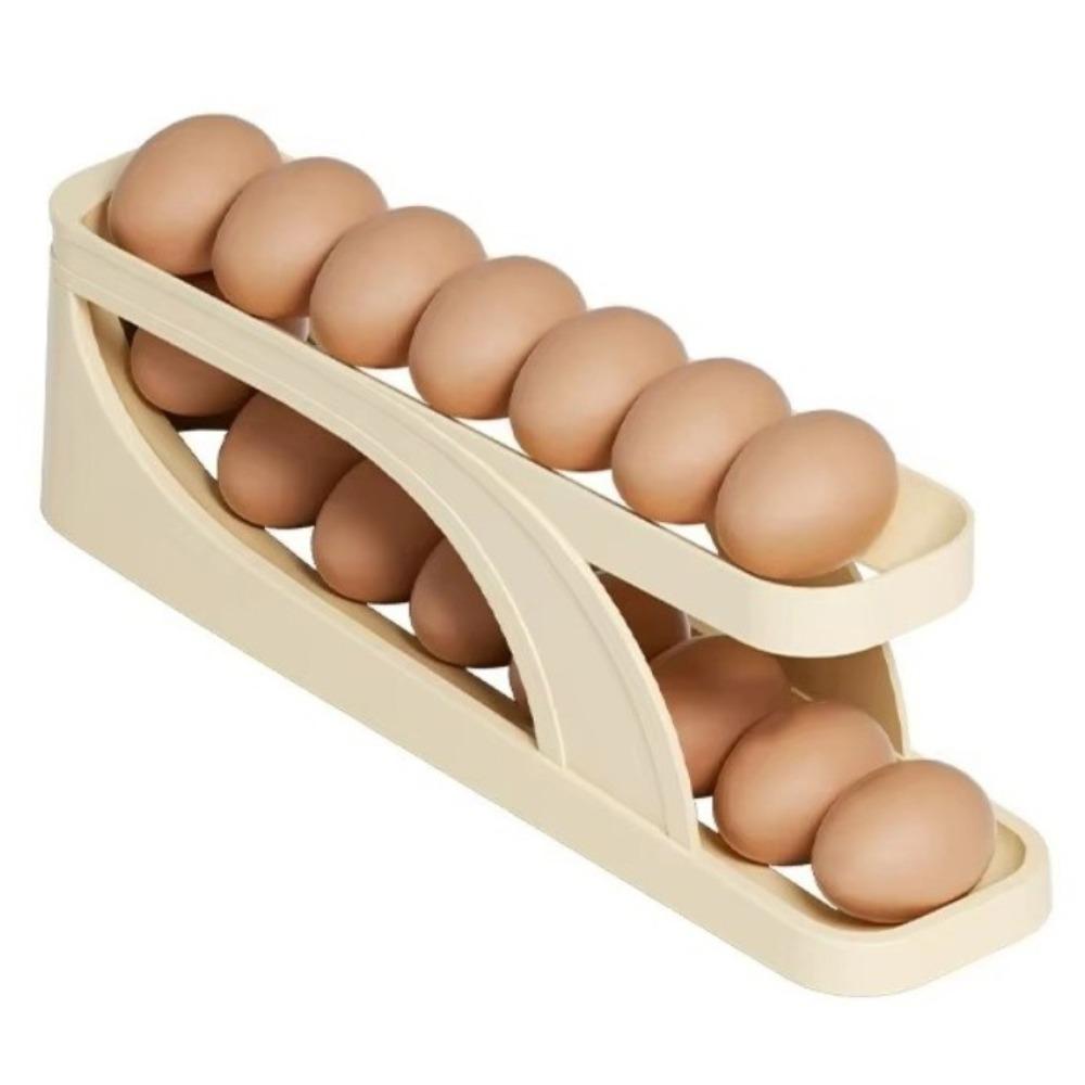 Automatic Scrolling Automatic Scrolling Egg Rack Rolldown Design Double-layer Egg Basket Container Refrigerator Egg Dispenser