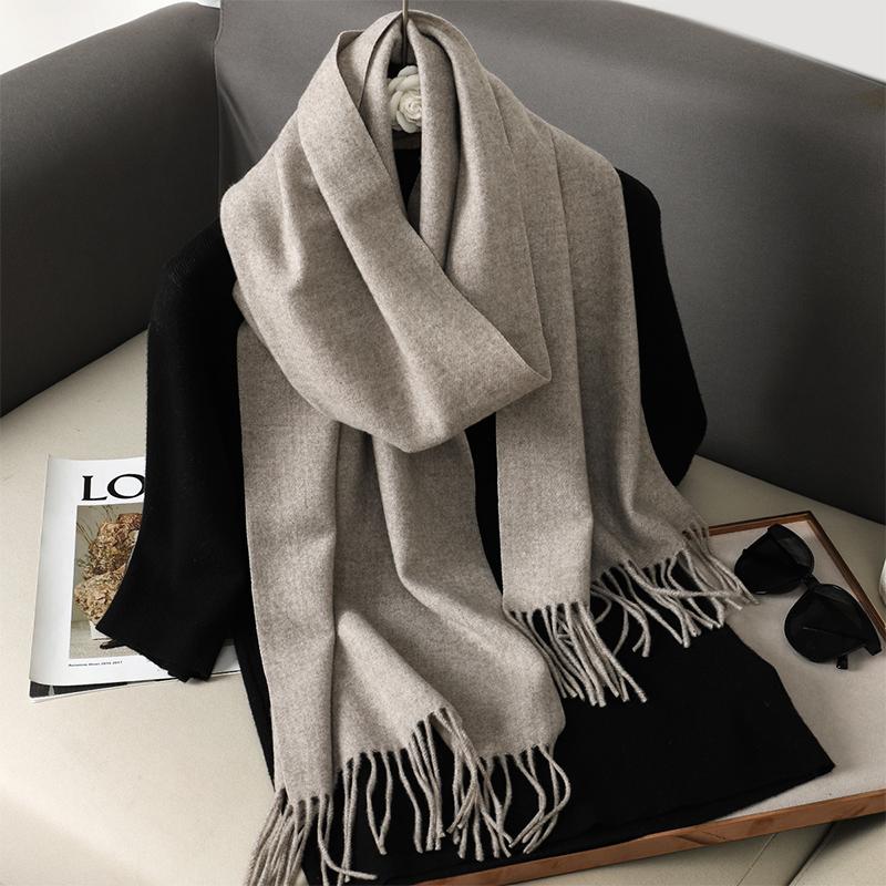 Nytt 62 farger Vinterskjerf for kvinner Langt Varmt Kasjmirskjerf Hijab Ensfarget Dame Sjal Wrap Kvinnelig Pashmina Bandana Hodeskjerf