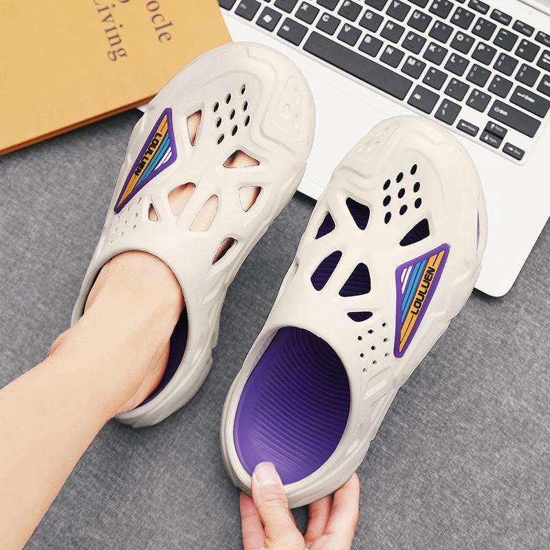 Sandals men's summer wear non-slip soft bottom breathable outdoor leisure sports driving hole beach bag head slippers