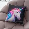 Neon Unicorn Throw Pillow Covers Pattern Cushion Cover Suitable For Sofa Bedroom Car Pillow Cover
