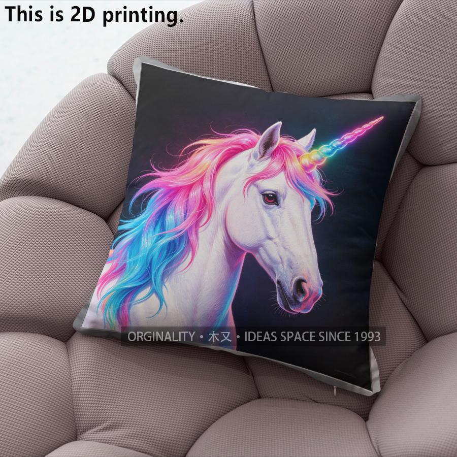 Neon Unicorn Throw Pillow Covers Pattern Cushion Cover Suitable For Sofa Bedroom Car Pillow Cover