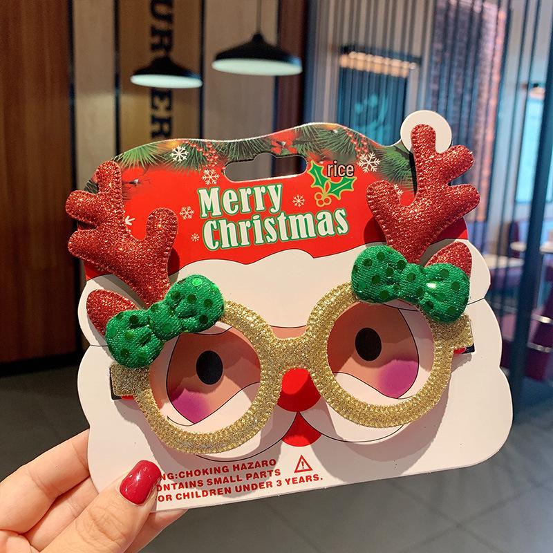 Women's Reindeer Christmas Party Glasses: Funny Disco Gift & Hair Accessories for Couples, Kids, Students