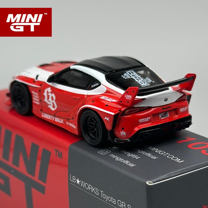 MINIGT 1:64 Toyota LBWORKS Toyota GR Supra Red/White Alloy Car Model 1103