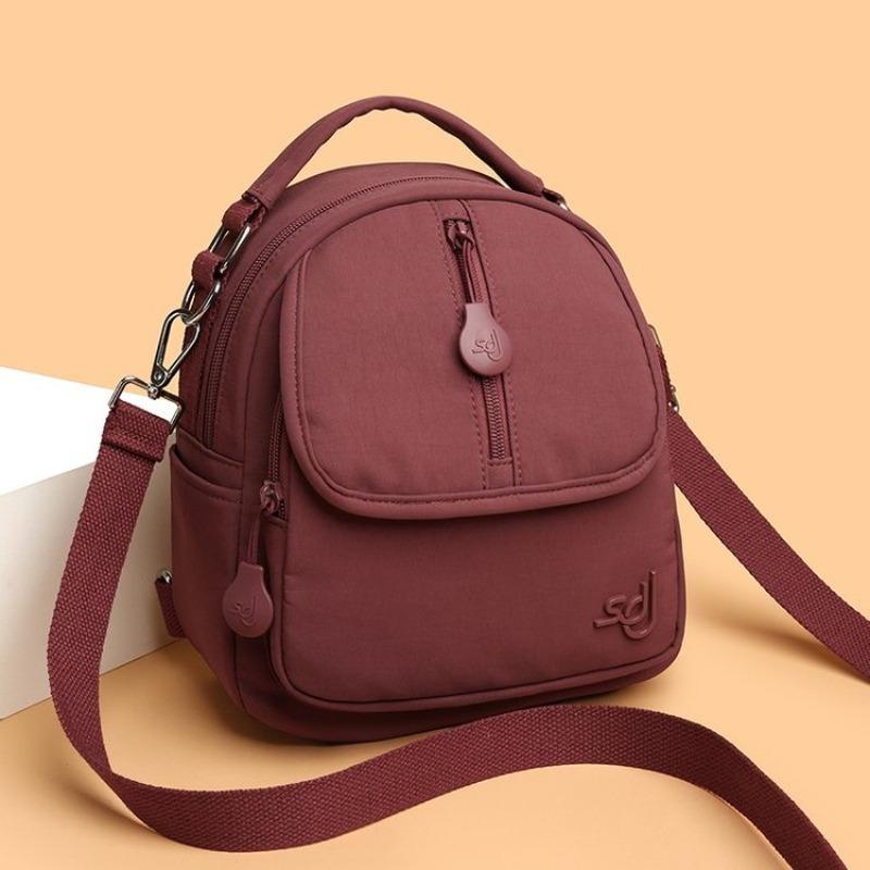 Women Mini Convertible Nylon Backpack Multi Pocket Crossbody Bag Top Handle Shoulder Bag  for Daily Use Travel Shopping Holiday Gifts