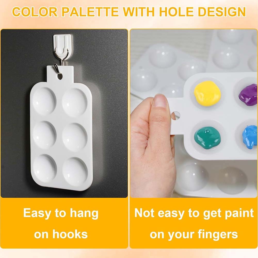24pcs Paint Tray Palettes with Hanging Hole for Painting Party, DIY Craft