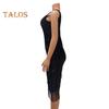 Women Evening Dress Slant Tassel Hem Sequin One Sloping Shoulder Sleeveless Bodycon Party Wedding Cocktail Clubwear Midi Dress