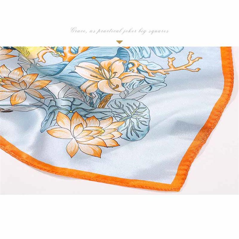 68*68cm 100% Mulberry Silk Scarf Luxury Printed Square Shawl Elegant Lightweight Soft Summer Fashion Accessory Women