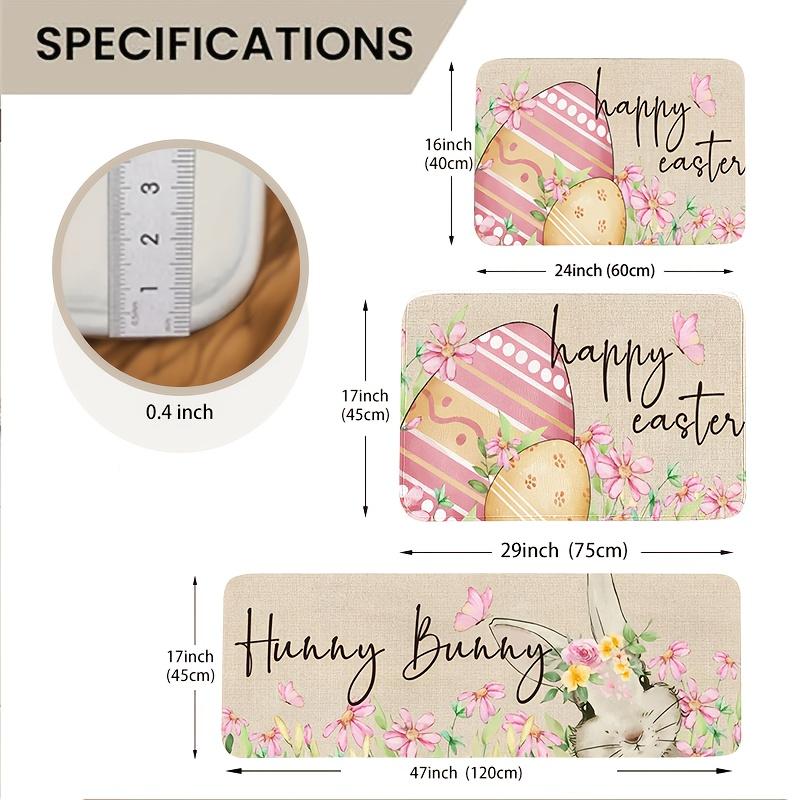 1Pcs Anti Fatigue Kitchen Rugs,  egg and rabbit Print Waterproof Non-Slip Thick Cushioned Kitchen Mat Heavy Duty Comfort Standing Mat for Kitchen