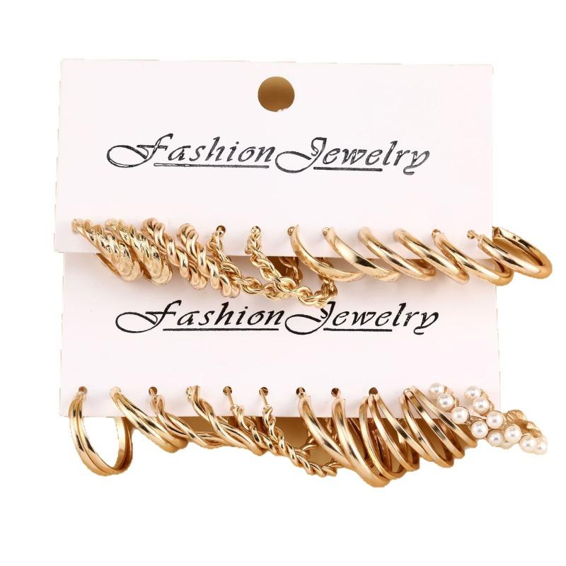 Premium Circle Earrings Women's Pearl Glossy Metal Earrings Earrings Niche Design Stud Earrings