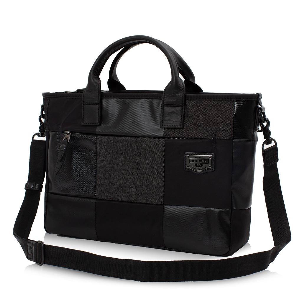 [DB DSBK DOUBLES BLACK] Doubles Black Driving Tote, 2-Wege-Tasche, SQUARES Serie JEW-3086 (Schwarz)
