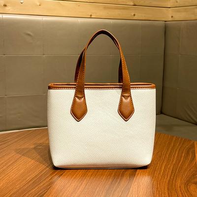 Versátil Bolsa Cesta de Verduras de Mano, Bolso Cubo con Patrón de Lichi de un Solo Hombro, Bolso Cruzado para Mujer