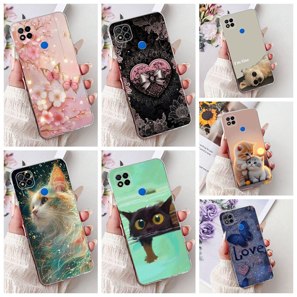 Coque pour Xiaomi Redmi 9C Mode Chat Coque Arrière de Téléphone Pour Xiaomi Redmi9C 9 C Redmi 9C Coque Souple en Silicone 6.53'' Sacs Pare-chocs