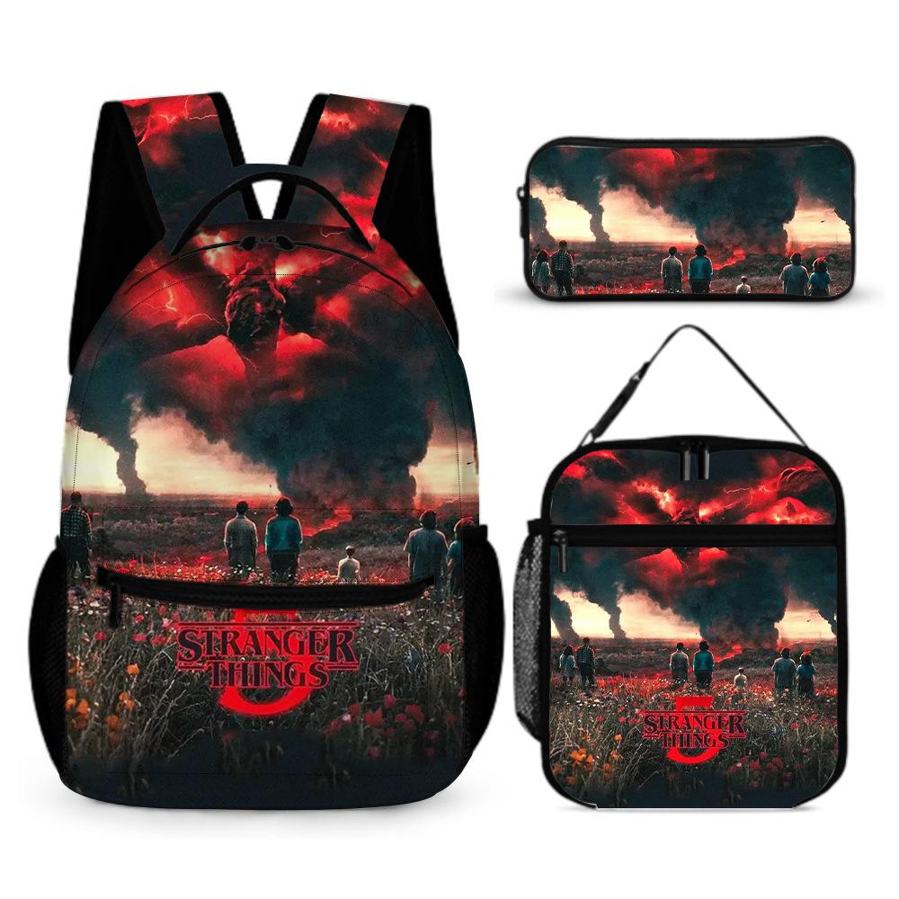 Stranger Things 5 Student School Bag 16 Inch Sticker Bag Backpack Stranger Things5 Large Capacity Student Shoulders