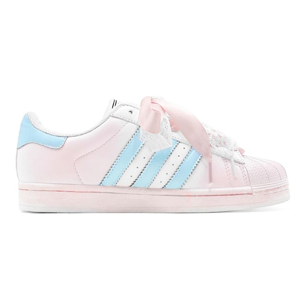 adidas Originals SUPERSTAR Romantic Favor, Couple's, Tide Set Love, Lace Shoelace Low Top Skateboard Shoes Unisex JQ4098(TeamS2-S-BOX)