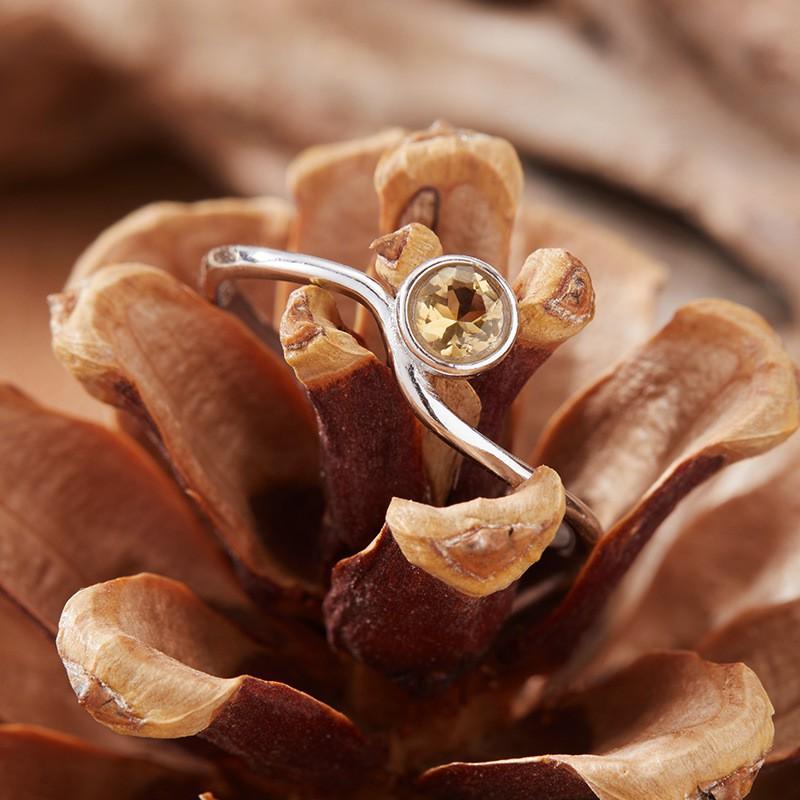 Womens Natural Amethyst Citrine Garnet Ring Geometric Jewelry