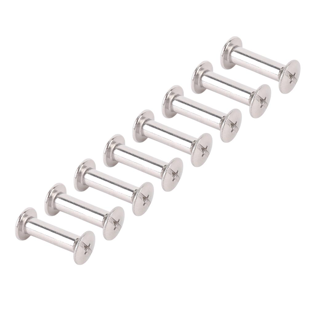 100 Sets Rivet and Screw Stainless Steel M2.5 Flat Round Head Rivet Stud Fastener Set for Leather Crafts Decoration